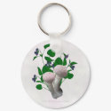 Fluffy Pink Mushrooms Violets Keychain by Rockangel1 Fluffy Pink Mushrooms Violets Keychain