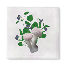 Fluffy Pink Mushrooms Violets Magnet by Rockangel1 Fluffy Pink Mushrooms Violets Magnet