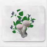 Fluffy Pink Mushrooms Violets Mousepad
