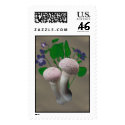Fluffy Pink Mushrooms Violets Stamps