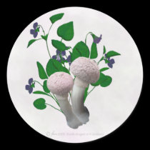 Fluffy Pink Mushrooms Violets Stickers stickers