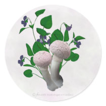 Fluffy Pink Mushrooms Violets Stickers by Rockangel1 Fluffy Pink Mushrooms Violets Stickers