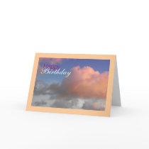 Fluffy Salmon Pink Maui Clouds, Birthday Cards