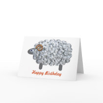 Fluffy Sheep Birthday Greeting Cards