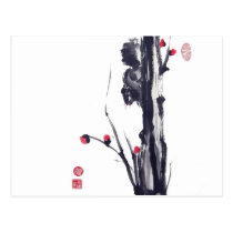 Fluffy Squirrel on Tree postcards