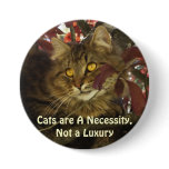 Fluffy TABBY CAT Pet Lover Buttons