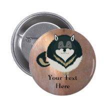 Fluffy Wolf Button
