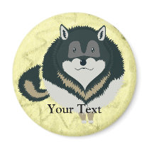 Fluffy Wolf Magnet by Customizables Fluffy Wolf Magnet
