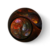 Fluid Connection Abstract Art Button (round)