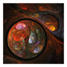Fluid Connection Abstract Art Custom Announcements