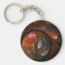 Fluid Connection Abstract Art Keychain