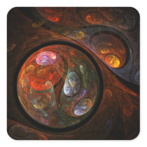 Fluid Connection Abstract Art Square Sticker