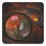 Fluid Connection Abstract Art Square Sticker