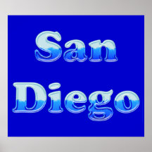 Fluid San Diego - On Blue Poster