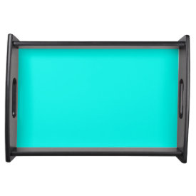 Fluorescent Aqua Teal Neon Blue Personalized Serving Tray