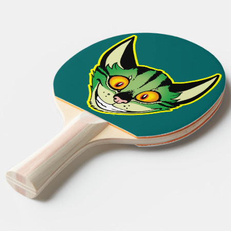Fluorescent Cartoon Cat Ping Pong Paddle