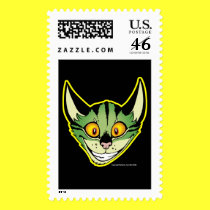 Fluorescent Green Cat postage