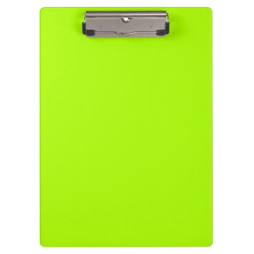 Fluorescent Green Solid Color Clipboard Zazzle
