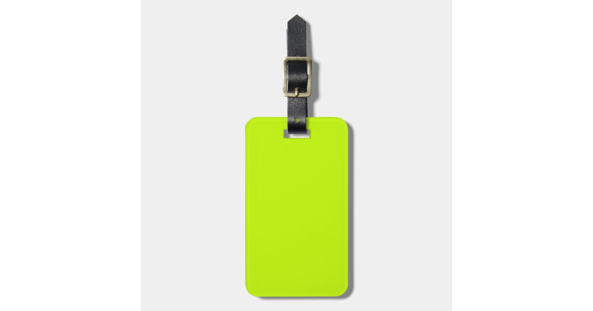 Fluorescent Lime Green Neon Yellow Personalized Luggage Tag Zazzle