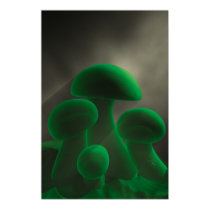 Fluorescent Mushrooms posters by bulathique Fluorescent Mushrooms posters