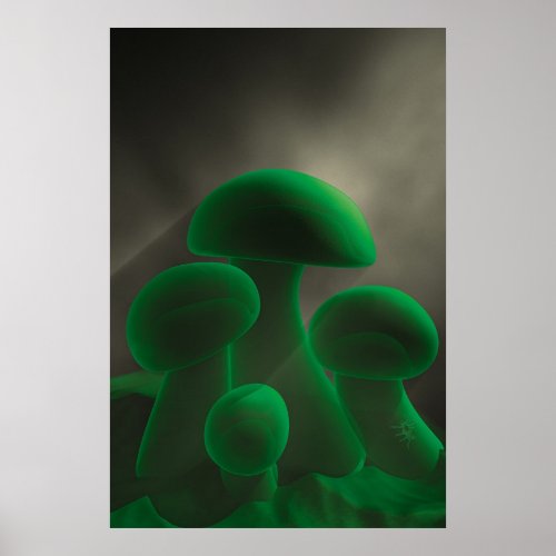 Fluorescent Mushrooms print
