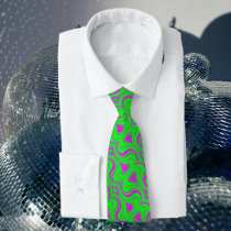fluorescent waves neck tie