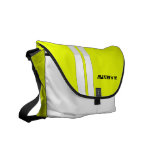 Fluorescent Yellow/White Race Stripe Messenger Messenger Bags