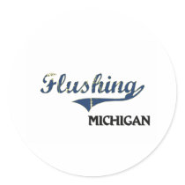 Flushing Michigan City Classic Round Sticker