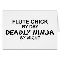 Flute Chick Deadly Ninja by Night Greeting Card