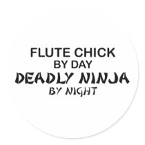 Flute Chick Deadly Ninja by Night Sticker