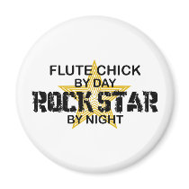 Flute Chick Rock Star by Night magnets