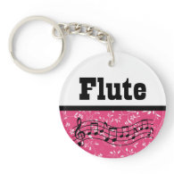 Flute Music Gift Round Acrylic Keychain