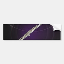 Flute On Purple Bumper Stickers