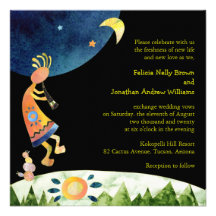 Flute Player Kokopelli Unique Wedding Invitations