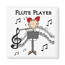 Flute Player Magnet by stick_figures Flute Player Magnet