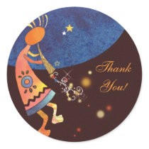Flute Playing Kokopelli Thank You Sticker stickers