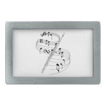 Flute Rectangular Belt Buckle