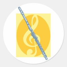 Flute Round Sticker