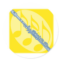 Flute Round Stickers