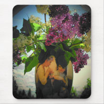 flute under the lilacs in vase mouse pad