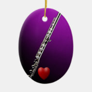 Flute with Heart Ornament