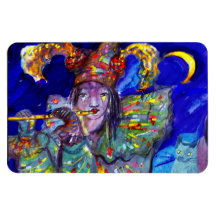 FLUTIST IN BLUE RECTANGULAR MAGNET