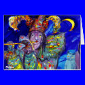 FLUTIST IN BLUE / Venetian Carnival Night cards