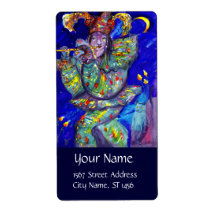 FLUTIST IN BLUE / Venetian Carnival Night Shipping Labels