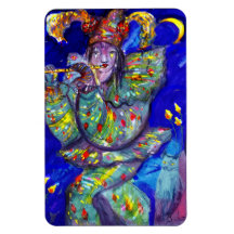 FLUTIST IN BLUE / Venetian Carnival Night Magnet