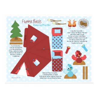 Flutter Birds Camping Play-Set print