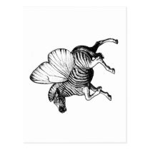 zebra,wings,strypes,stripes,butterfly, Postcard with custom graphic design