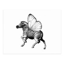 zebra,wings,strypes,stripes,butterfly, Postcard with custom graphic design