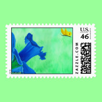 "Flutterbies" Postage Stamp by Ametisti "Flutterbies" Postage Stamp