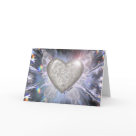  - This unique original design from Patrice Vandehey features a sparkling heart framed with wings.  the heart itself is patterned and features a tiny cameo in the center of a woman praying.  great for valentines, sentiment and everyday.  Blank inside so you : Sizes 